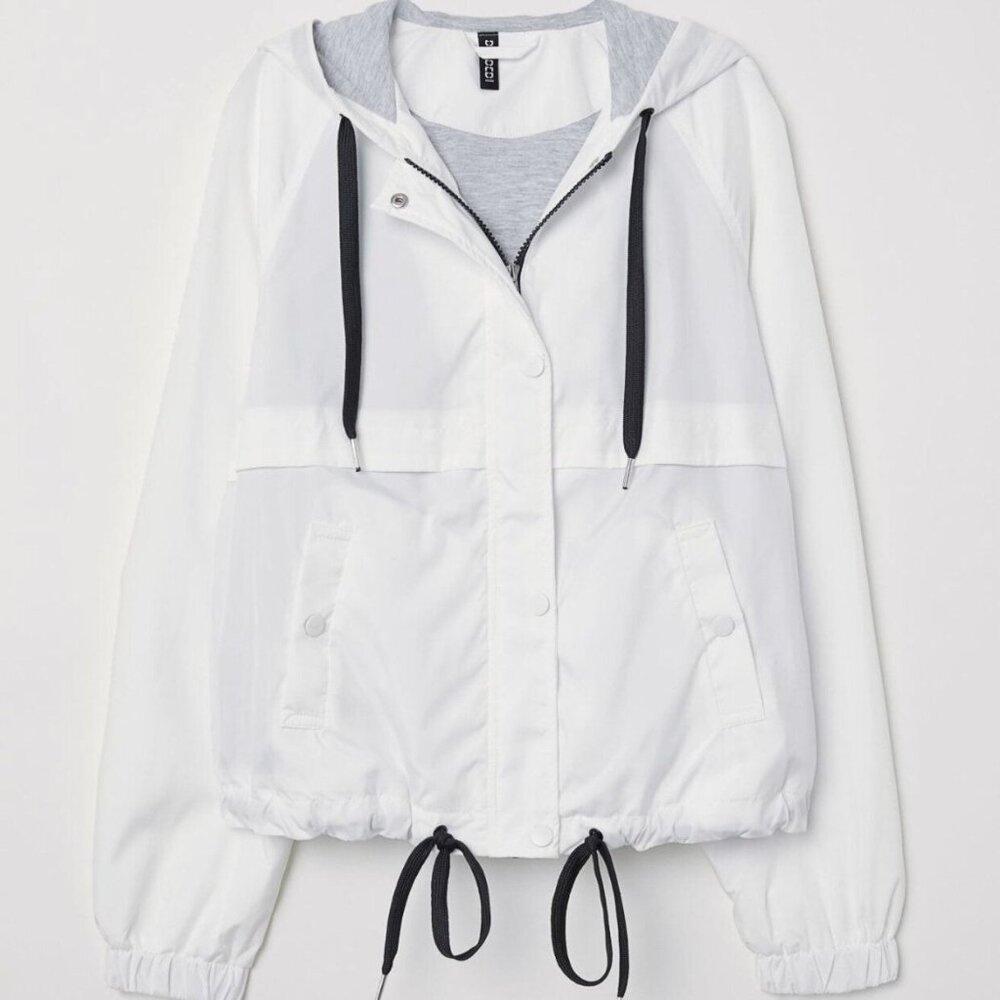 H&M White Windbreaker Jacket